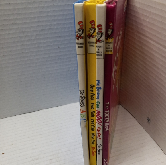 Dr. Seuss's Hard Cover Kid Books (ABC, One Fish, Moo, & Tooth) - Picture 2 of 12